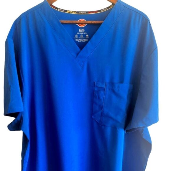 DICKIES Unisex EDS V- Neck Royal Blue Scrub Top Size 3XL - Picture 1 of 6
